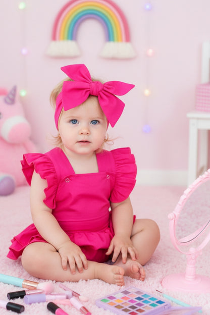 Bezaubernde Baby Salopette - rosa - mit Haarband