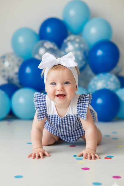 Wunderschöne Baby Salopette - blau - mit Haarband